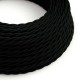 Kabel 3 x 0,75 - gedrehtes schwarzes Textil