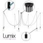 Suspension multiple Octopus 7 - Porte-douille métal noir avec douille E27 bakélite Suspension multiple Octopus 7 - Porte-douille métal noir avec douille E27 bakélite