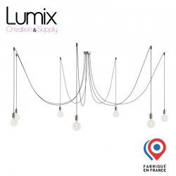Pendant light multiple Octopus 7 - Porte-douille métal avec douille E27 bakélite