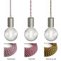 Suspension multiple Octopus 7 - Porte-douille métal couleur Inox avec douille E27 bakélite Suspension multiple Octopus 7 - Porte-douille métal couleur Inox avec douille E27 bakélite