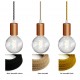 Octopus 7 Multiple Pendant light - Coloured metal socket holder Satin copper with E27 bakelite socket