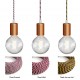 Octopus 7 Multiple Pendant light - Coloured metal socket holder Satin copper with E27 bakelite socket