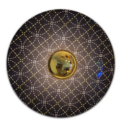 Applique métal gamme HELIOS de la série Japan - Disque Alu imprimé de Motifs traditionels japonais - Shippô
