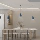 Pendant light COPPA forme cloche en céramique Bleu de Cobalt fait main