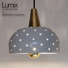 Suspension céramique Starlight noir ou blanche fintion laiton