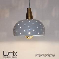 Suspension céramique Starlight noir ou blanche fintion laiton
