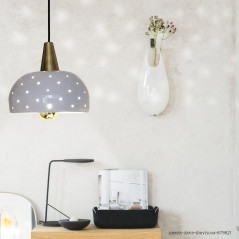 Suspension céramique Starlight noir ou blanche fintion laiton