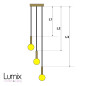 Suspension multiple 3 lampes - Douilles longues en métal et câble textile Suspension multiple 3 lampes - Douilles longues en métal et câble textile
