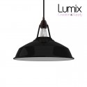 Pendant light Harbour compléte diam 38 cm Noir émaillé - douille bakélite noire