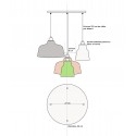 Private : Multiple Suspension 4 Lampen COPPA-Farbton - Rosace XXL Weißes Dibond - Ref PR2023-024