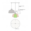 Privée : Suspension multiple 4 lampes Abat-jour COPPA - Rosace XXL Blanche dibond - Ref PR2023-024