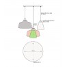 Privée : Suspension multiple 4 lampes Abat-jour COPPA - Rosace XXL Blanche dibond - Ref PR2023-024