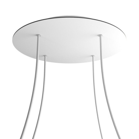 Privée : Suspension multiple 4 lampes Abat-jour COPPA - Rosace XXL Blanche dibond - Ref PR2023-024