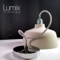 Privée : Suspension multiple 4 lampes Abat-jour COPPA - Rosace XXL Blanche dibond - Ref PR2023-024