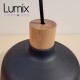 COPPA pendant shaped bell black ceramic and handmade wood