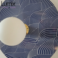 Applique métal gamme HELIOS de la série Japan - Disque Alu imprimé d'un Motif traditionnel japonais - Seigaiha