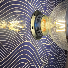 Applique métal gamme HELIOS de la série Japan - Disque Alu imprimé d'un Motif traditionnel japonais - Seigaiha