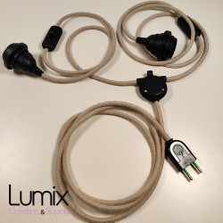 Private : Double lamp to increase LB1idoubleV2 - Jute wooden socket cable