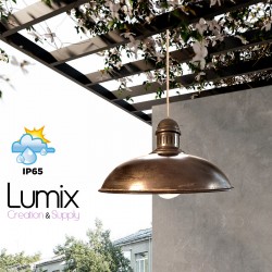 Rock pendant lamp with rust effect for outdoor use in IP65