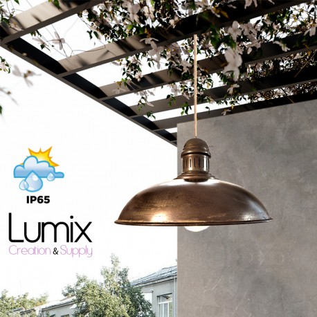 Pendant lamp with rust effect for outdoor use in IP65