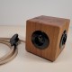 Solid oak multi socket block - 3 sockets available in bakelite - Natural jute textile cable