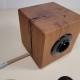 Solid oak multi socket block - 3 sockets available in bakelite - Natural jute textile cable