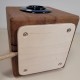 Solid oak multi socket block - 3 sockets available in bakelite - Natural jute textile cable