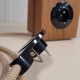 Solid oak multi socket block - 3 sockets available in bakelite - Natural jute textile cable