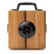 Solid oak multi socket block - 3 sockets available in bakelite - Natural jute textile cable