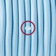 Câble bleu azur textile