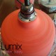 Multiple suspension 3 COPPA CLOCHE CORAIL ceramic lamps mounted on metal pavilion 800 mm' long