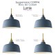 Multiple suspension 3 COPPA CLOCHE COBALT BLUE ceramic lamps mounted on metal flag 800 mm long