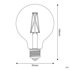 Ampoule LED en Porcelaine G95 6W E27 Dimmable 2700K