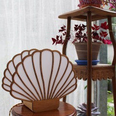 Lampe à poser VENUS PRESTIGE - Socle Chêne massif - Douille effet laiton E27