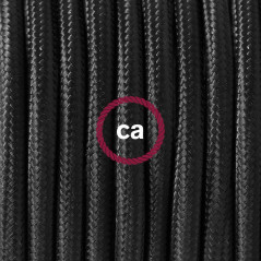Câble textile noir pour lampe baladeuse