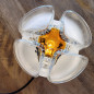 Lampe à poser en métal peint en noir et verrine Murano Mazzega 1960