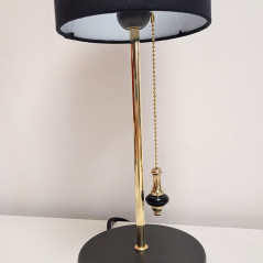 Lampe à poser ÉLISE1 noir et dorée laiton - douille E27