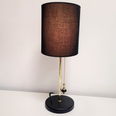 Lampe à poser ÉLISE1 noir et dorée laiton - douille E27
