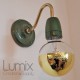 Genuine green porcelain applique and swan collar tube in waxed brass or varnished metal