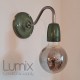 Genuine green porcelain applique and swan collar tube in waxed brass or varnished metal