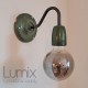 Genuine green porcelain applique and swan collar tube in waxed brass or varnished metal