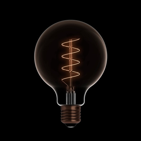 Ampoule Dorée LED Carbon Line avec filament en spirale Globe G95 4W 250Lm E27 1800K Dimmable -