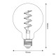 Ampoule Dorée LED Carbon Line avec filament en spirale Globe G95 4W 250Lm E27 1800K Dimmable -