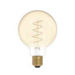 Ampoule Dorée LED Carbon Line avec filament en spirale Globe G95 4W 250Lm E27 1800K Dimmable -