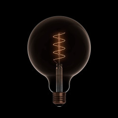Ampoule Dorée LED Carbon Line avec filament en spirale Globe G125 4W 250Lm E27 1800K Dimmable