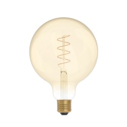 Ampoule Dorée LED Carbon Line avec filament en spirale Globe G125 4W 250Lm E27 1800K Dimmable