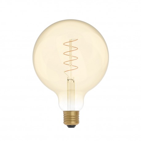 Ampoule Dorée LED Carbon Line avec filament en spirale Globe G125 4W 250Lm E27 1800K Dimmable