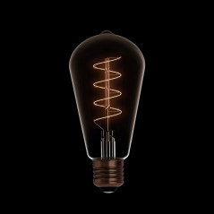 Ampoule Dorée LED Carbon Line avec filament en spirale Edison ST64 4W 250Lm E27 1800K Dimmable