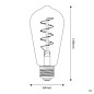 Ampoule Dorée LED Carbon Line avec filament en spirale Edison ST64 4W 250Lm E27 1800K Dimmable