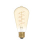 Ampoule Dorée LED Carbon Line avec filament en spirale Edison ST64 4W 250Lm E27 1800K Dimmable